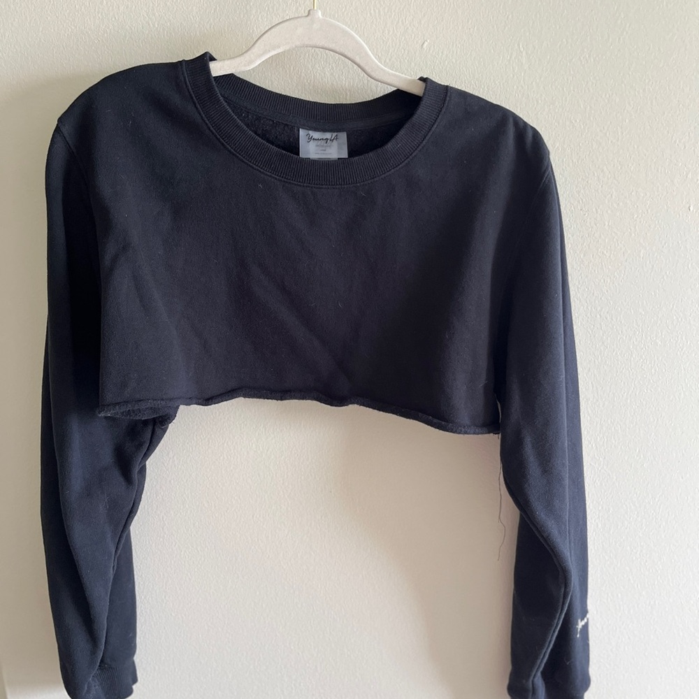 YoungLA Black Crop Sweatshirt